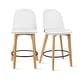 preview thumbnail 54 of 84, Set of 2 Designer Plastic Counter Stools Chair With Backs Side Armless Molded Kitchen Dining Bar Patio Indoor Outdoor Cafe Cushion_White