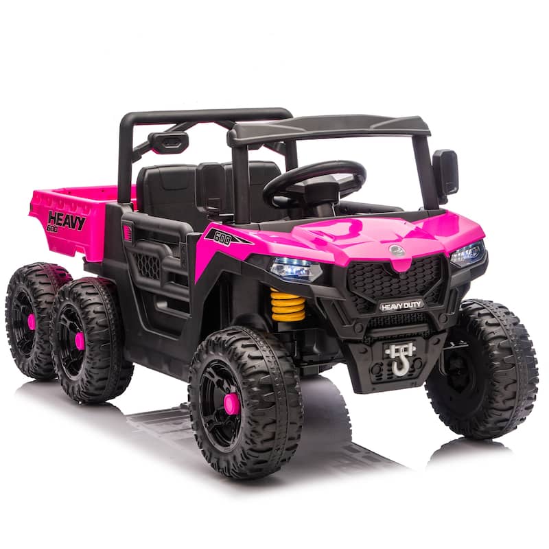 24V 400W Kids Ride On Six-wheel Electric Dump Truck W/ PC 2.4G, 4WD Super Performance, Six-wheel Suspension, Bluetooth