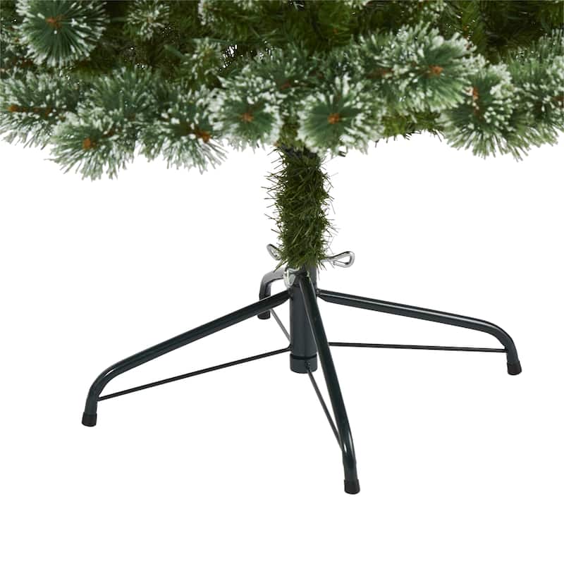6' Wisconsin Slim Snow Tip Pine Artificial Christmas Tree with 300 Clear LED Lights