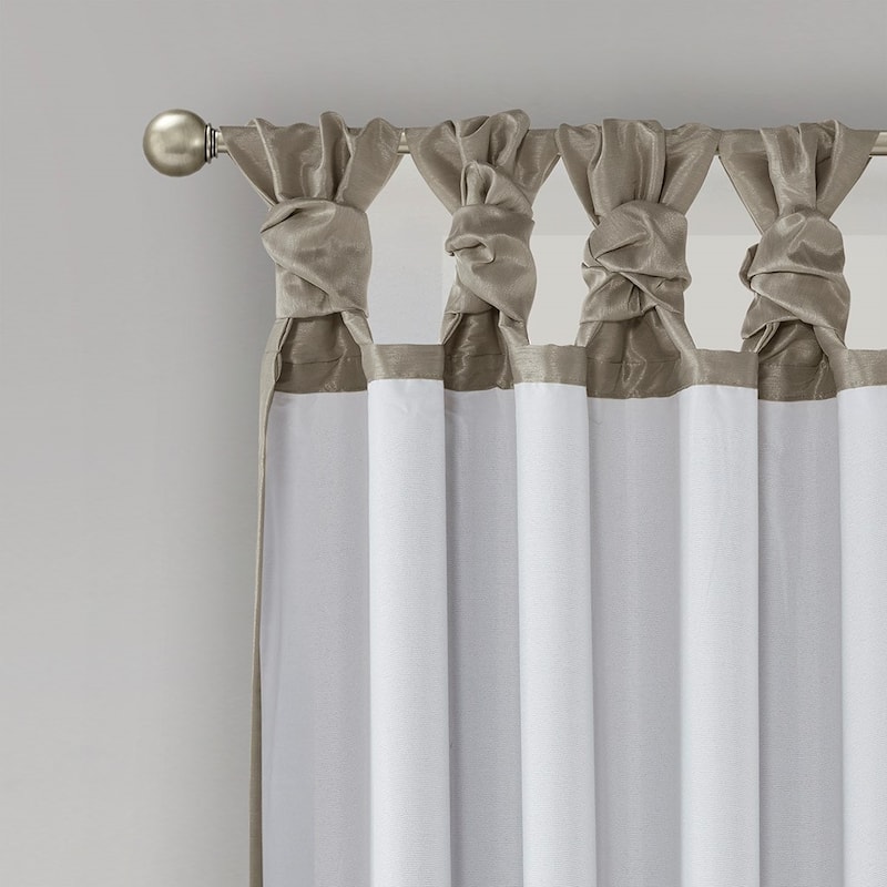 Twist Tab Total Blackout Window Curtain Panel Pewter 50x84" Blackout