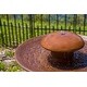 preview thumbnail 2 of 12, Okadu Wood Grain and Copper Finish Outdoor Floor Fountain - 27" x 32"