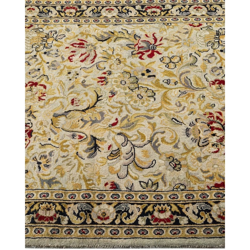 Overton Hand Knotted Wool Vintage Inspired Modern Contemporary Overdyed Ivory Runner Rug - 2' 6" x 8' 2"