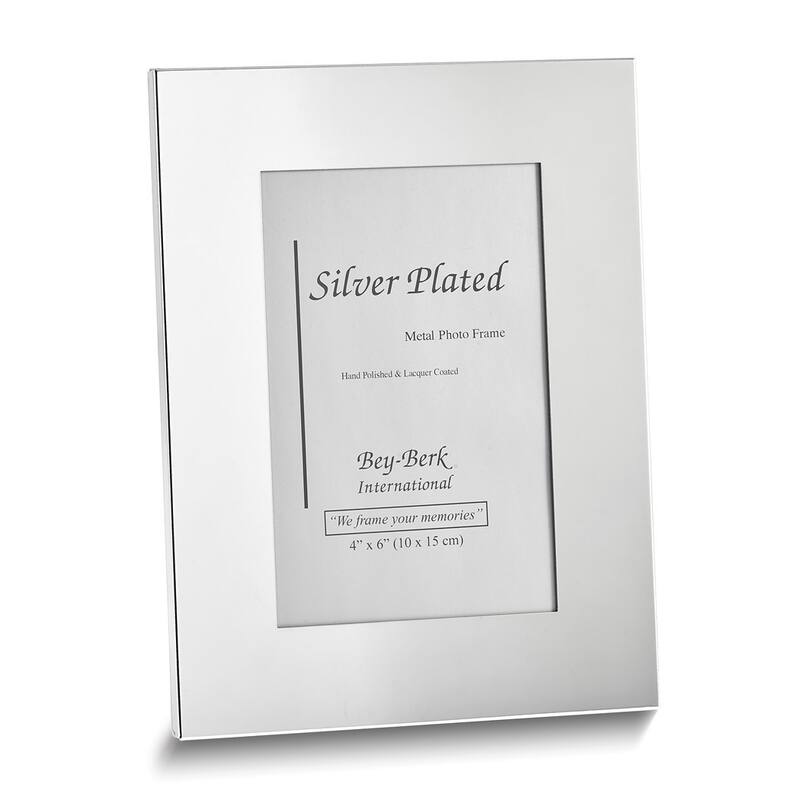 Curata Silver-Plated Lacquer-Coated 4x6 Wide Edge Photo Frame