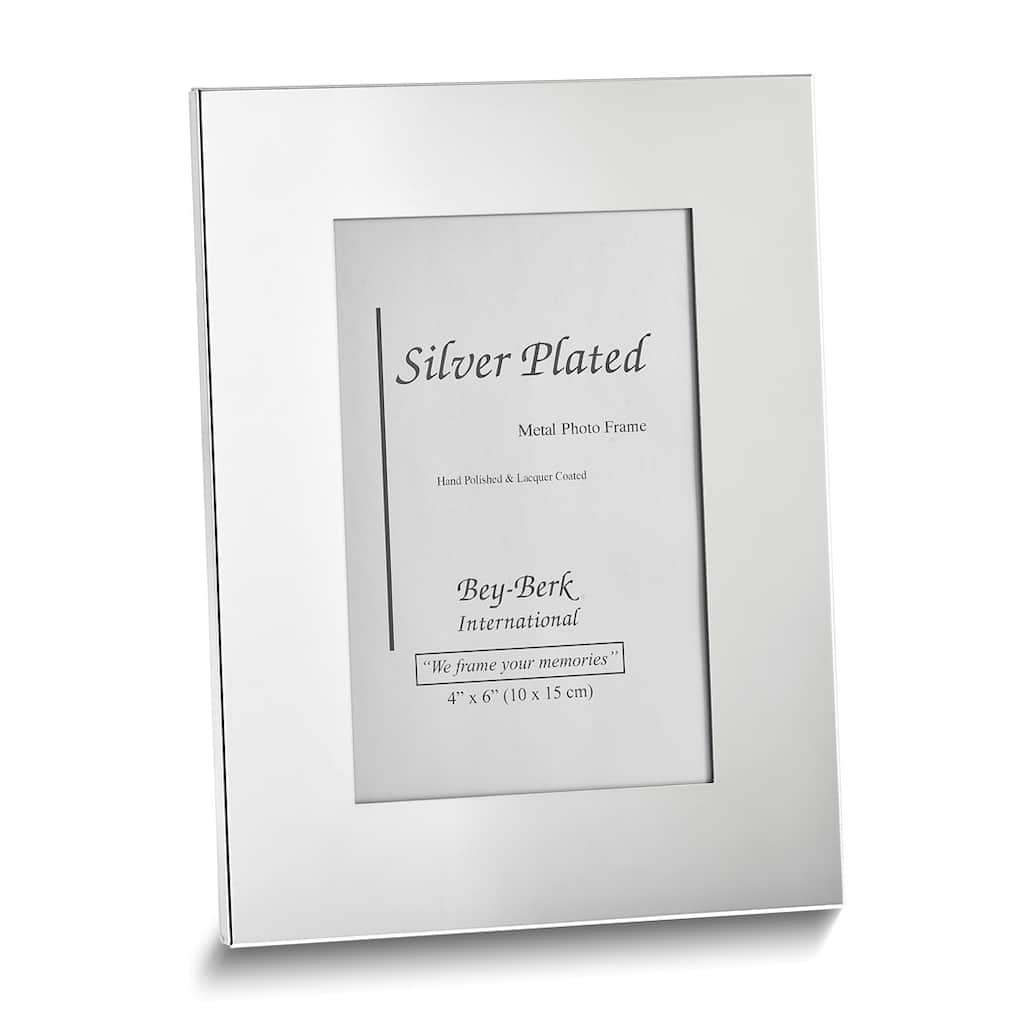 Curata Silver-Plated Lacquer-Coated 4x6 Wide Edge Photo Frame