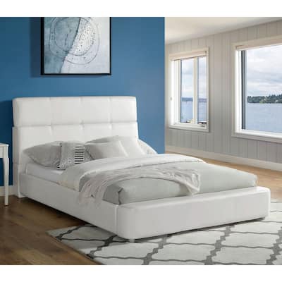 Furniture of America Delamer Modern White Low Profile Platform Bed