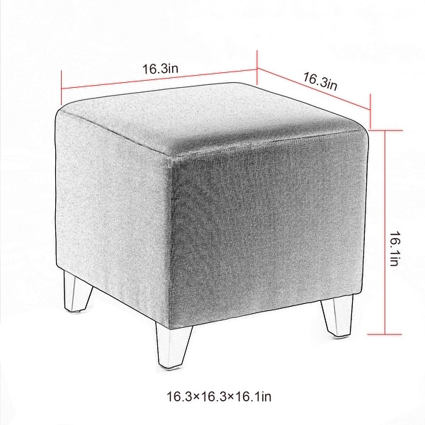 dimension image slide 0 of 4, Adeco Simple British Style Passionate Cube Ottoman Footstool