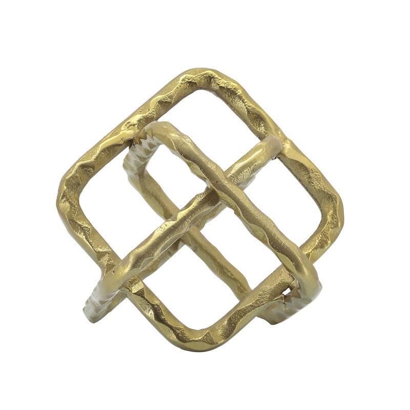 Sagebrook Home Decorative Metal Sculpture with Geometric Openwork Design
