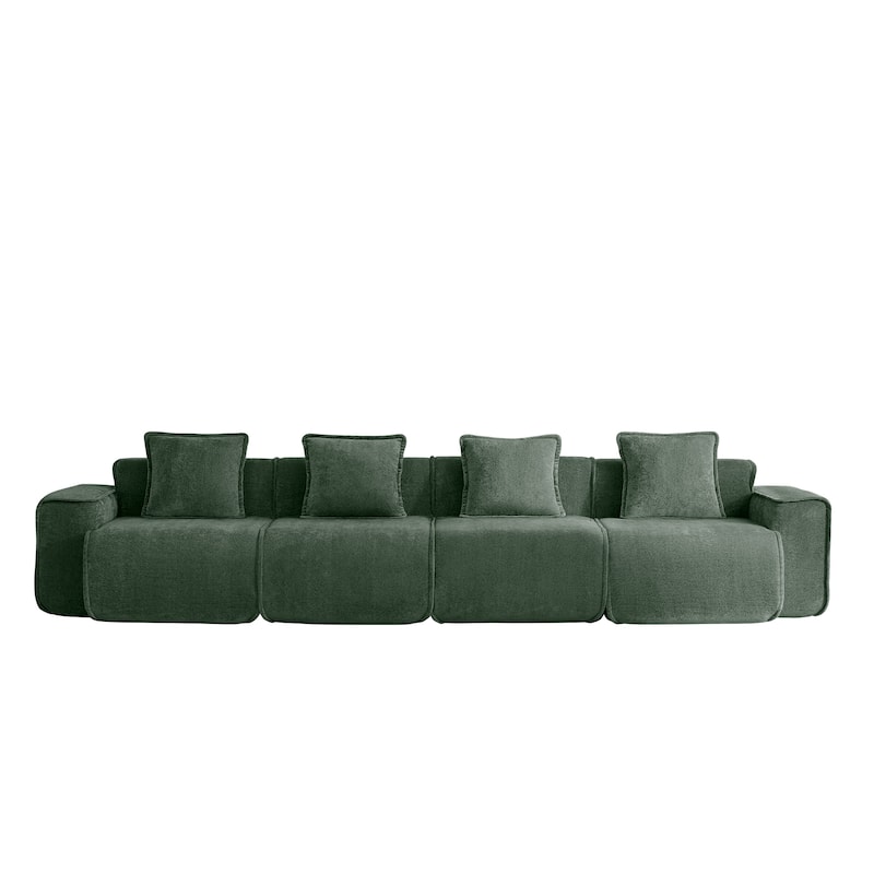 GDFStudio - Modular 4-Seater 138.58" Boneless Velvet Sofa