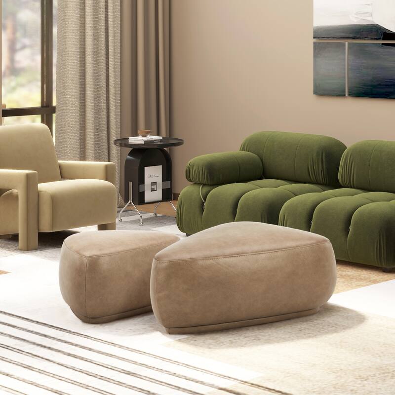 Pebble 44" & 26" Rounded Triangle Cocktail Ottoman Set