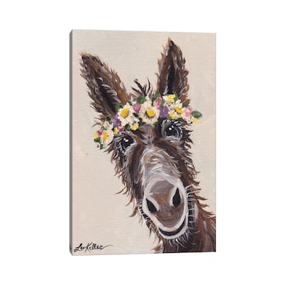 iCanvas "Donkey With Flower Crown" by Hippie Hound Studios Canvas Print