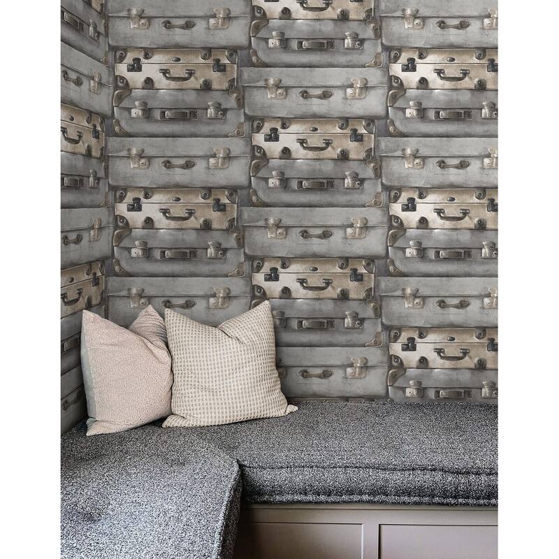Seabrook Designs Preston Retro Cases Unpasted Wallpaper