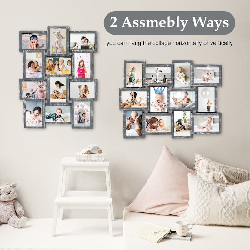 HELLO LAURA HELLO LAURA 12 Opening Decorative Wall Hanging Collage Puzzle Picture Photo Frame