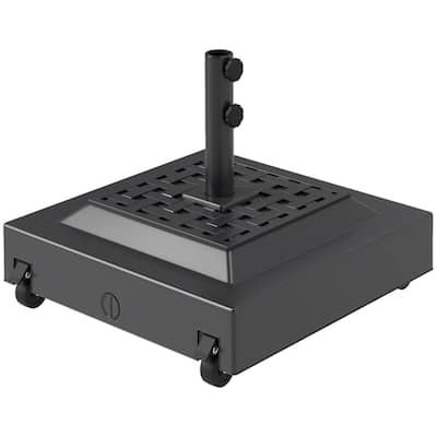 Heavy Duty Rolling Umbrella Base with Wheels Fits 1.5" and 1.9" Poles Fillable with Sand or Water Outdoor Parasol Stand