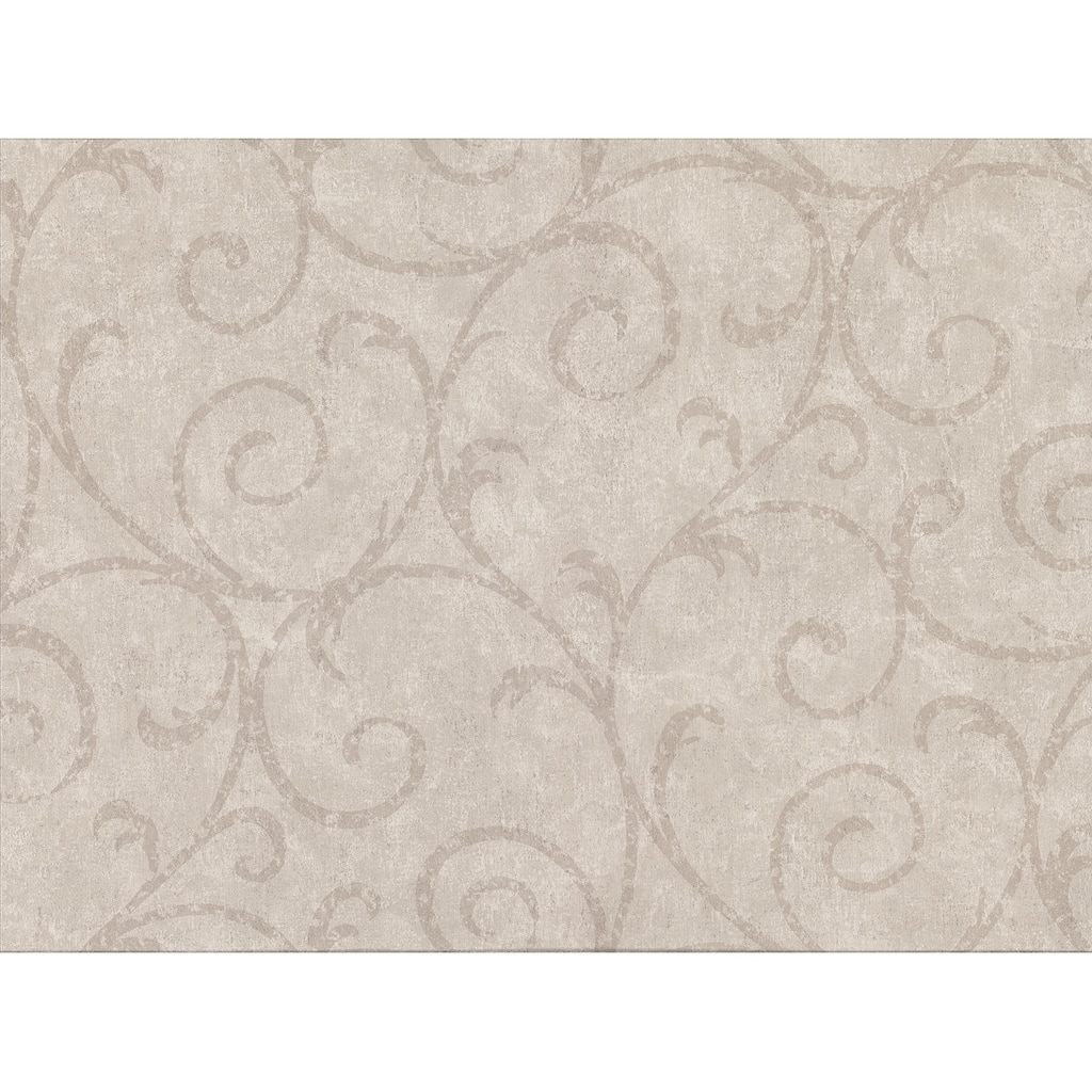 Sansa Khaki Plaster Scroll Wallpaper