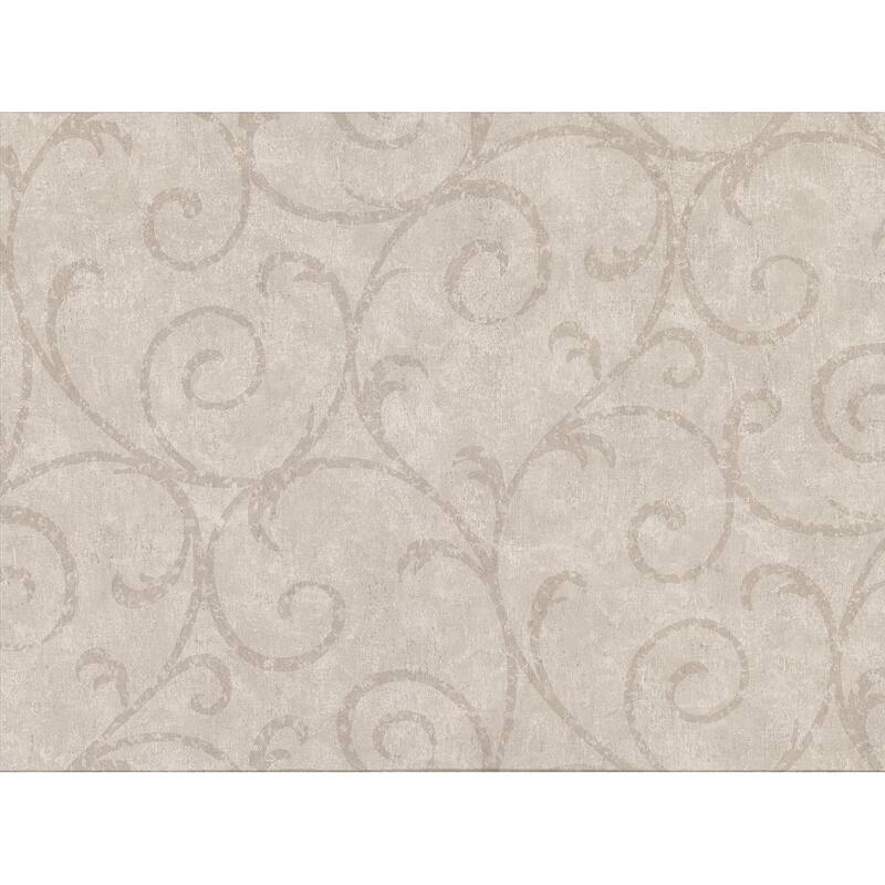 Sansa Khaki Plaster Scroll Wallpaper