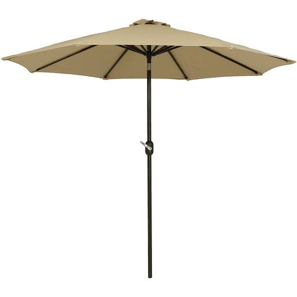 Shop Black Friday Deals On Sunnydaze 9 Foot Outdoor Aluminum Sunbrella Patio Umbrella Auto Tilt Beige Overstock 28728008