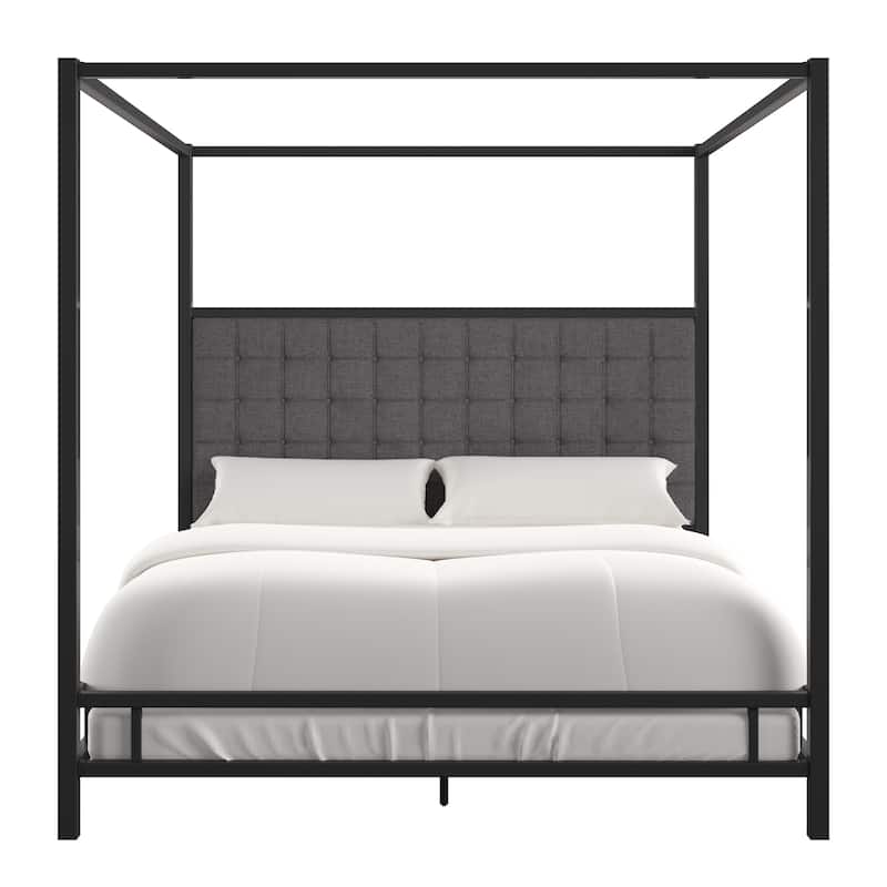 Solivita King-size Black Nickel Frame Canopy Bed by INSPIRE Q Bold