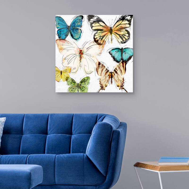 Les Papillons 2 by Studio Arts Canvas Art Print