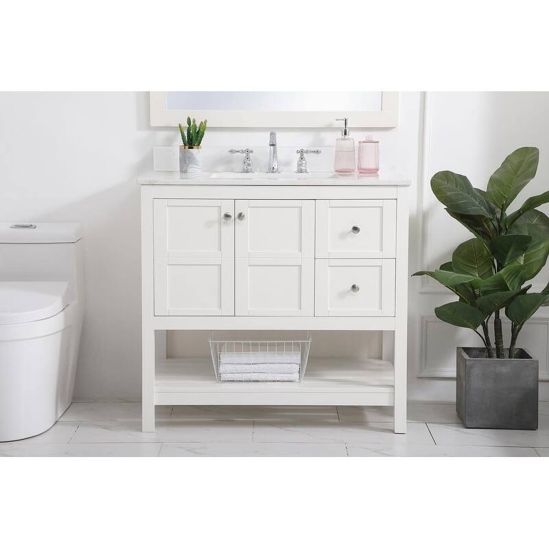Elegant Lighting VF16436 Theo 36" Free Standing Single Basin Vanity