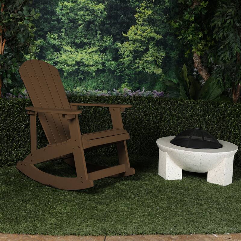 Dark Teak Adirondack Rocking Chair