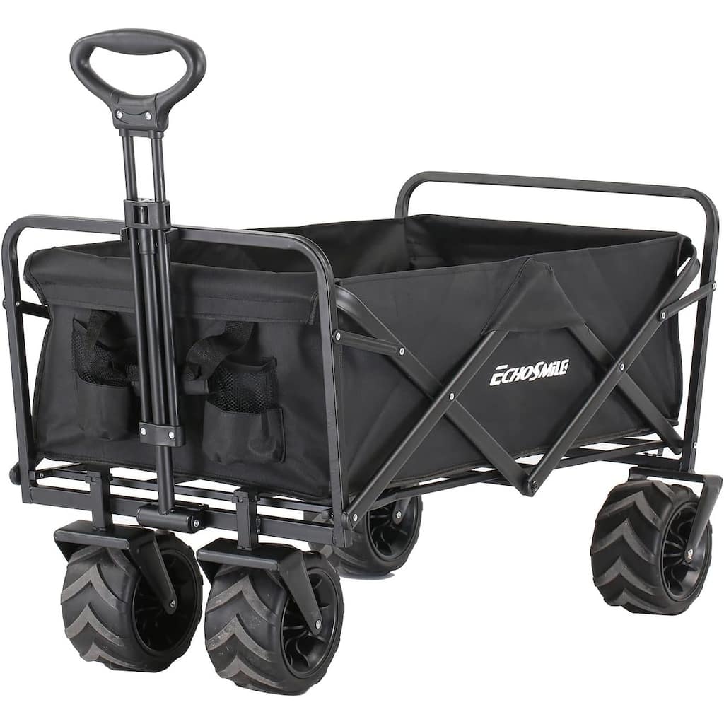 Heavy-Duty 350lb Capacity All-Terrain Folding Wagon - Collapsible Utility Cart with Large Wheels