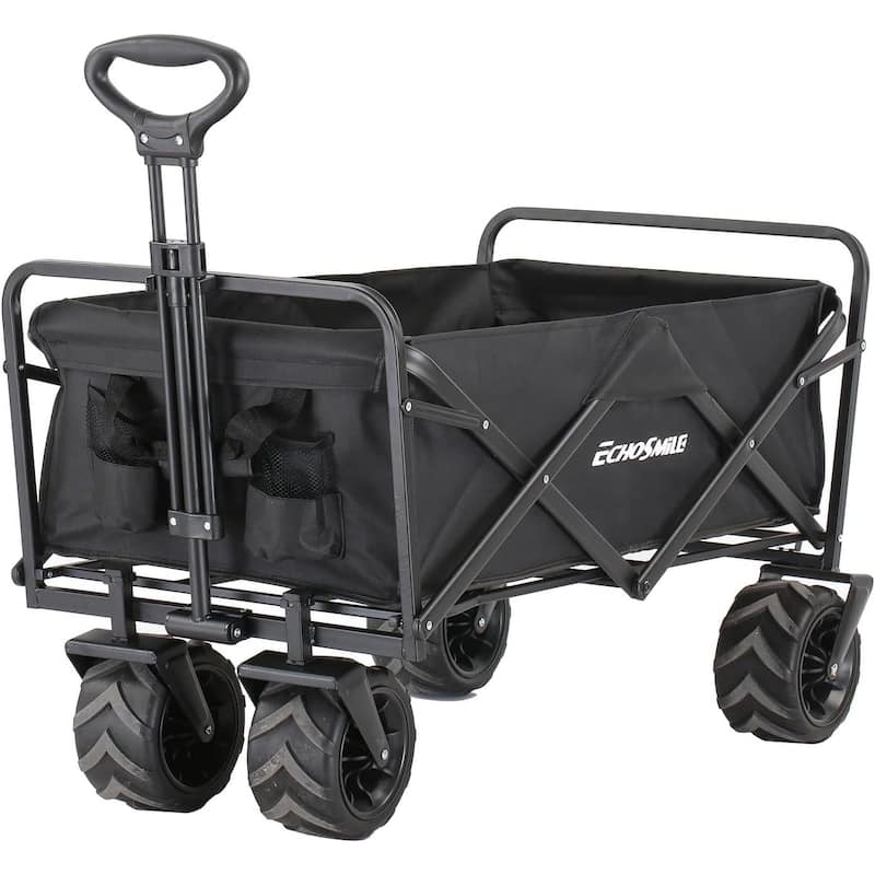 Heavy-Duty 350lb Capacity All-Terrain Folding Wagon - Collapsible Utility Cart with Large Wheels