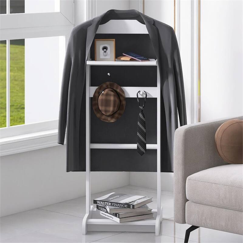 Wood Portable Garment Rack with Storage Organizer