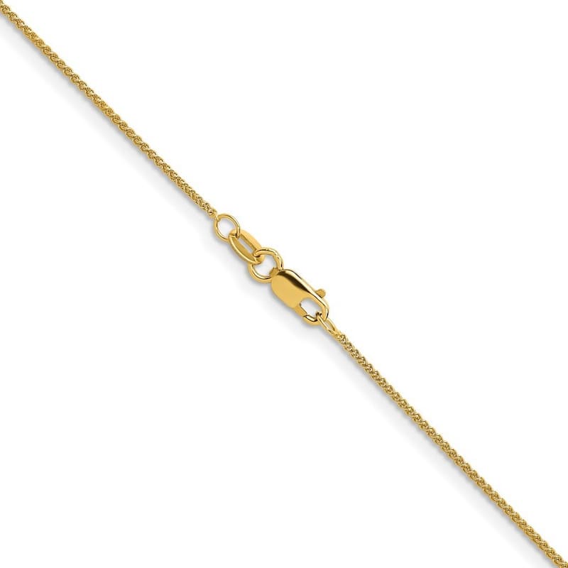 Curata Italian 14k Yellow Gold 1.1mm Wheat Chain Necklace For Women (Lobster)