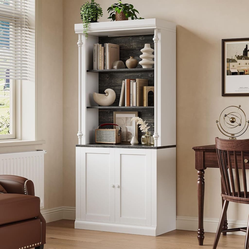 71 in Tall Storage Bookshelf with 5-Tier Open Shelves - N/A