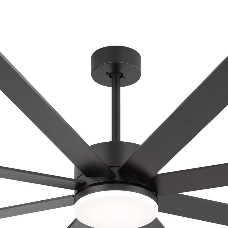 Large 72" Reversible 8-Blade Integrated Ceiling Fan with LED Light Kit and Remote