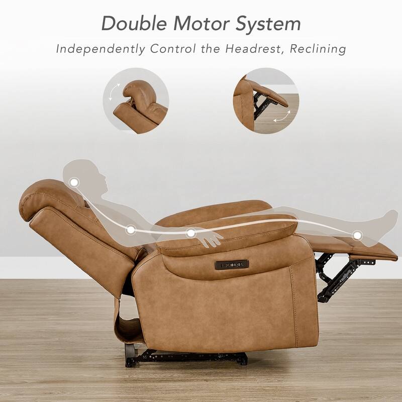 Spruce & Spring Dual Motor Power Recliner Wall Hugger with Power Headrest