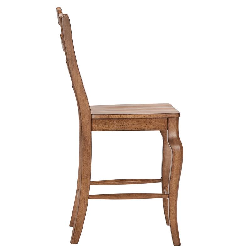 Eleanor French Ladder Back Wood Counter Chair (Set of 2) by iNSPIRE Q Classic