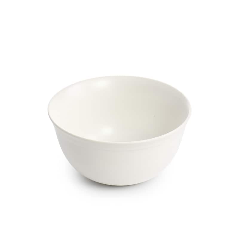 Modern White Round Stoneware Dinnerware Set 12 Pieces