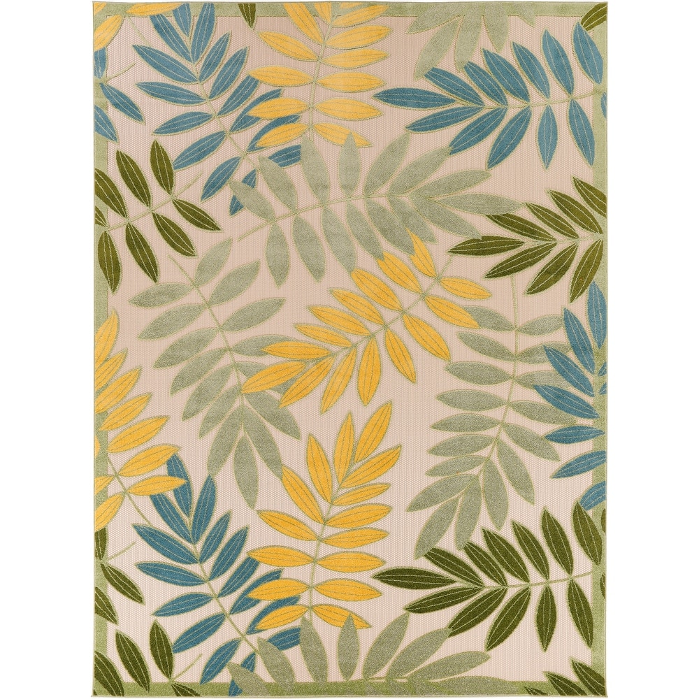 Nourison Aloha Leaf Print Vibrant Indoor/Outdoor Area Rug