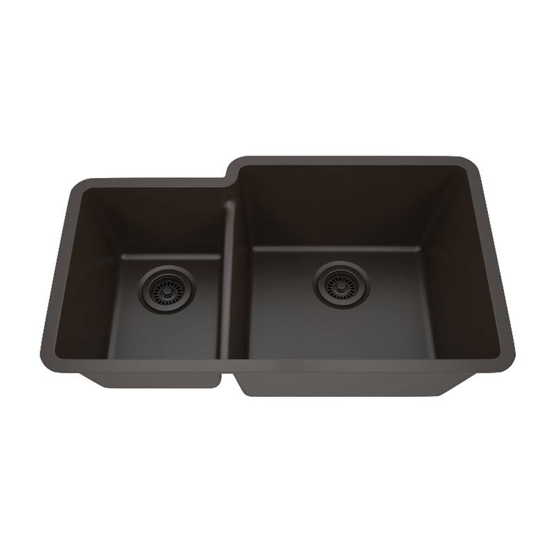 32 Inch Lexicon Platinum Quartz Composite Drop-in Undermount Galaxy Mocha - 19" W x 32" L x 9.75" H - Galaxy Mocha