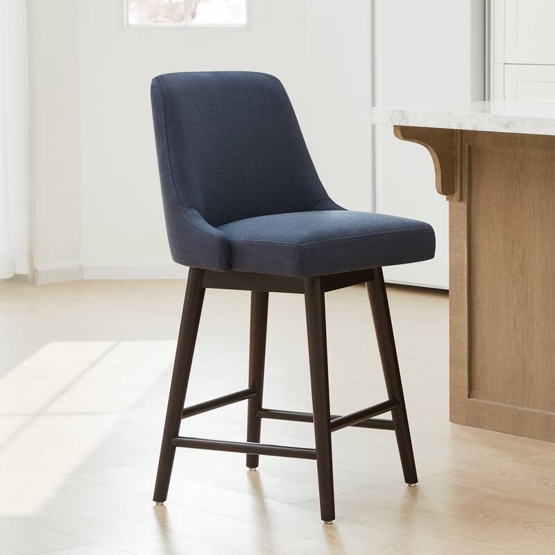 Spruce & Spring Hazel Upholstered Counter Height Swivel Barstool with Back