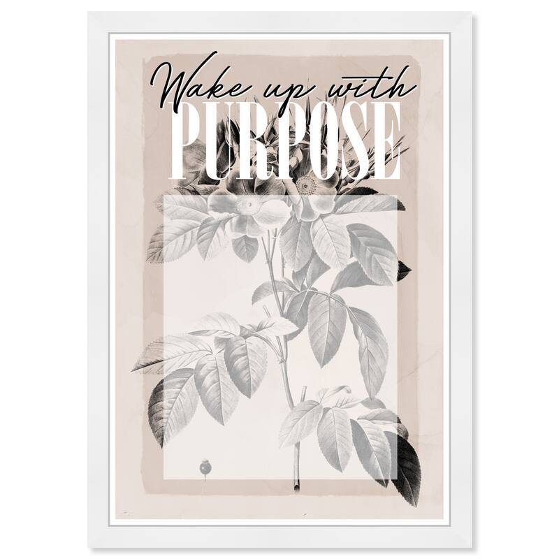Wynwood Studio Prints Floral and Botanical With Purpose Brown and Tan Farmhouse Wall Art Canvas Print
