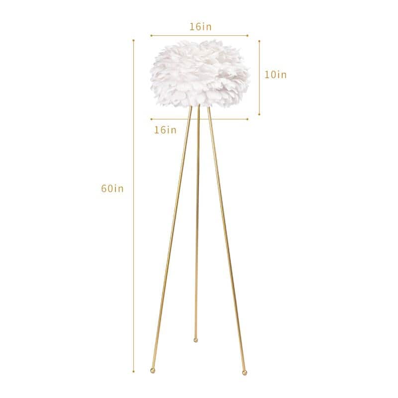 Maxax 60" Tripod Feather Shade Floor Lamp - N/A