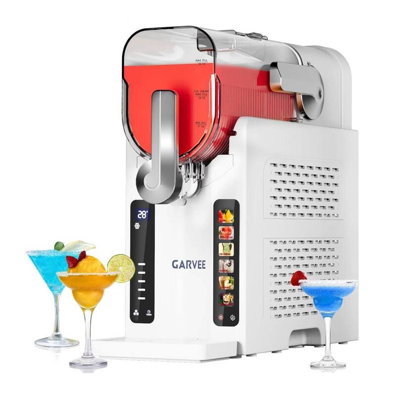 54oz Slushy Machine, Slushie Maker with 6 Preset Modes, LED Display for Home Party Use, White - White