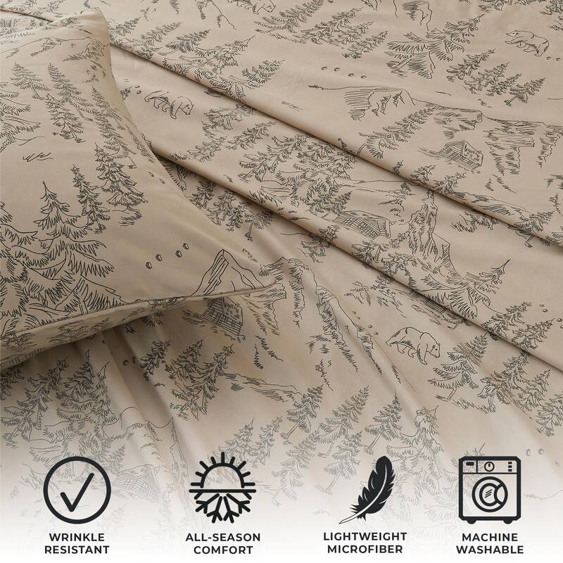 Premium Rustic Lodge Microfiber Sheet Set