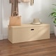 preview thumbnail 23 of 48, 15" Tall Foldable Storage Ottoman Lift-Top Lid & Carry Handle Multi Functional Footrest Shoe Bench Coffee Table for Living Room Beige - Large