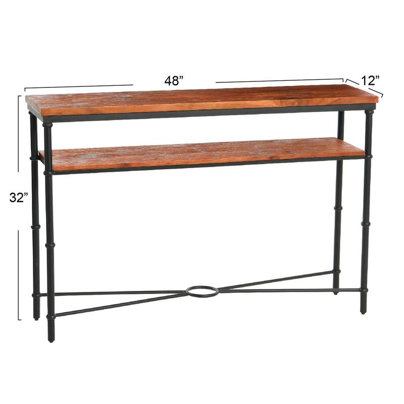 Acacia Wood & Iron Console Table