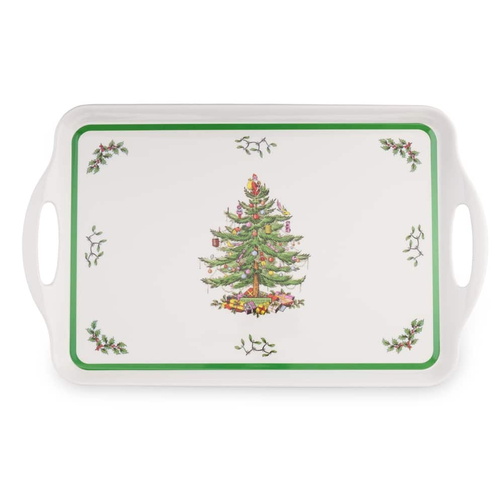 Pimpernel Christmas Tree Large Handled Tray - 18.9" L x 11.6" W