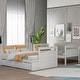 preview thumbnail 2 of 14, Modern Design Wood Bunk Bed with Ladder, Guardrail and Two Drawers, Sturdy Frame, Safety Guaranteed, White