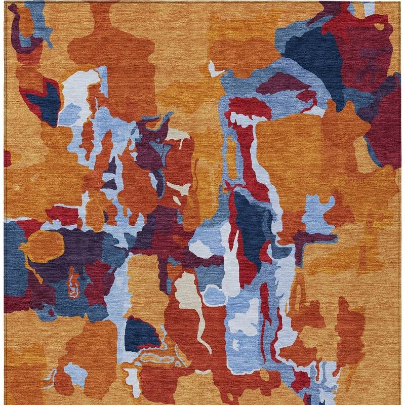 HomeRoots Abstract Transitional Rectangle Outdoor Rug