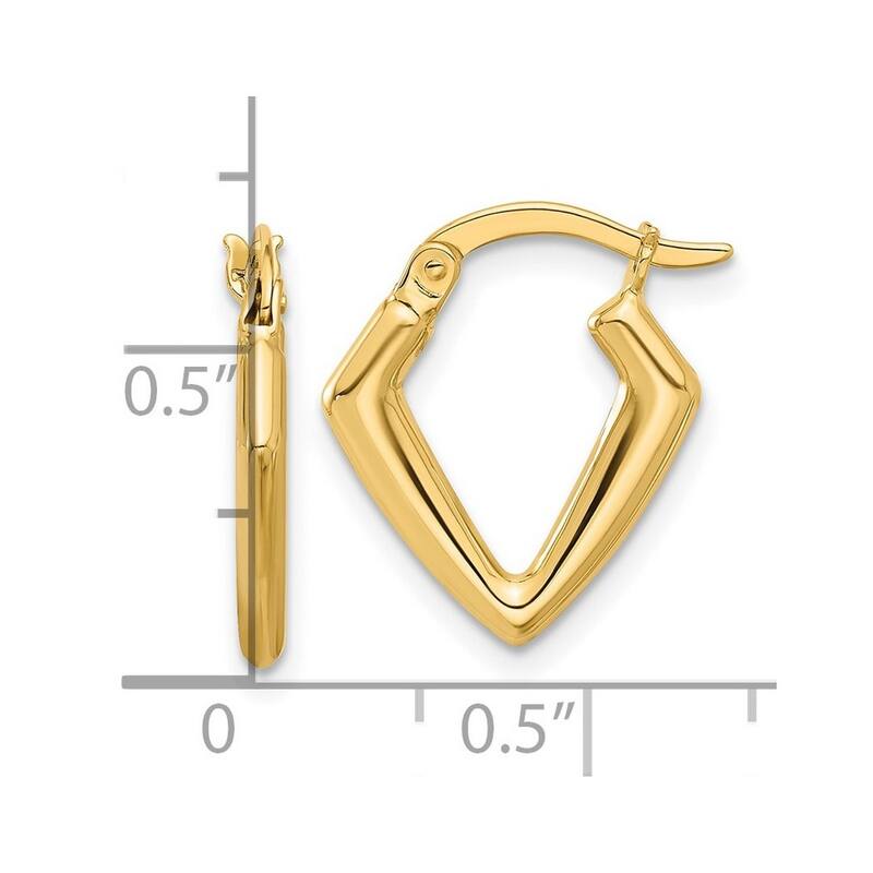 Curata 14k Yellow Gold Polished Hoop Earrings - 16.99x14.37mm