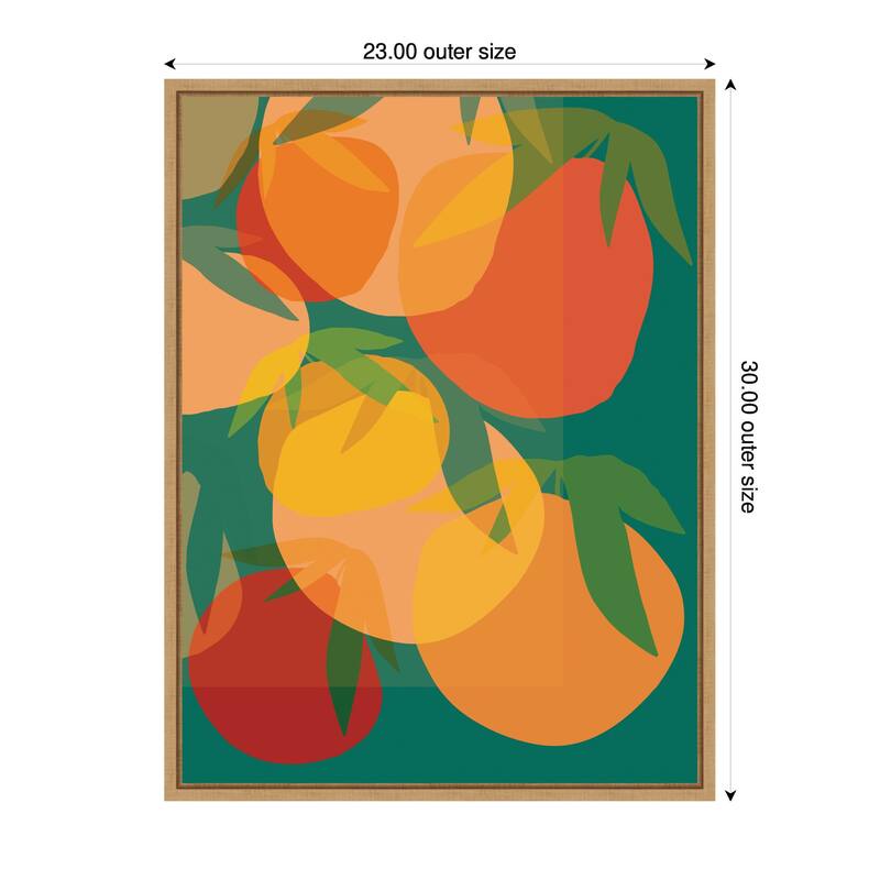 Kate and Laurel Spring Citrus 2 by Alicia Bock Framed Canvas Wall Art Print