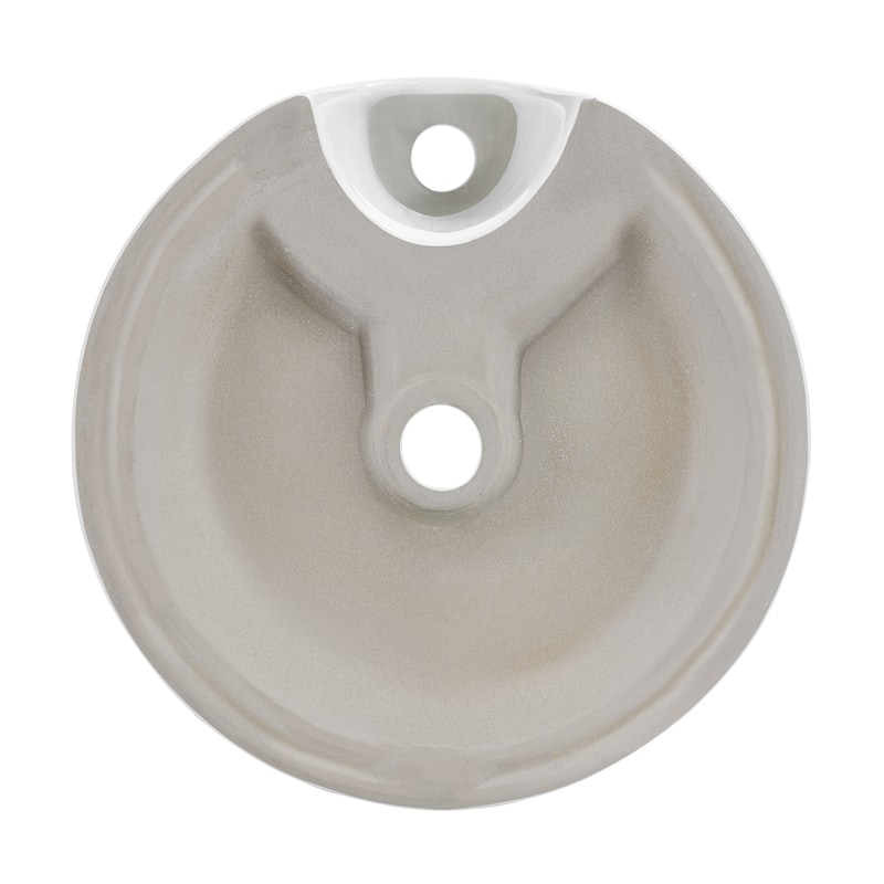 Monaco 15.75" Round Console Sink With Faucet Mount, White Basin Brushed Gold Legs - 15.75" x 15.75" x 5.51"