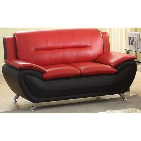 Palm Two-tone Faux Leather 3-piece Living Room Set