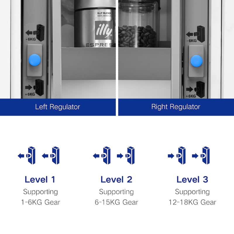 HIGOLD Shearer 2-Tier Pull Down Cabinet Organizer 34.6" Aluminium Kitchen Storage Shelf - 34.57"W x 11.14"D x 20.59"H
